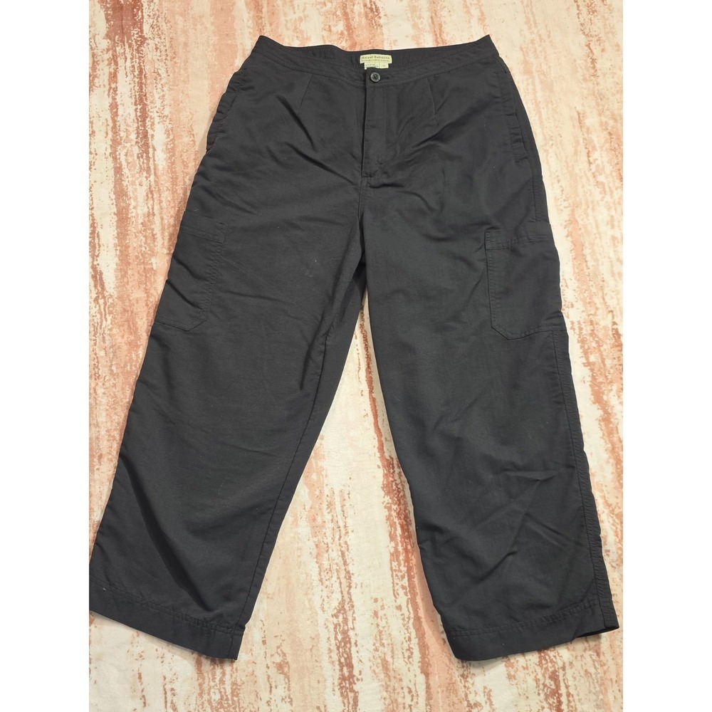 Royal Robbins Black Crop Cargo Pants Capris Women's 10 Outdoor Travel Hiking